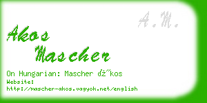 akos mascher business card